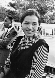 Rosa Parks mod ses som startskottet fr den
amerikanska medborgarrttsrrelsen. Hr r hon 
hon fotograferad tillsammans med Martin Luther
King. Foto: en.wikipedia.org 